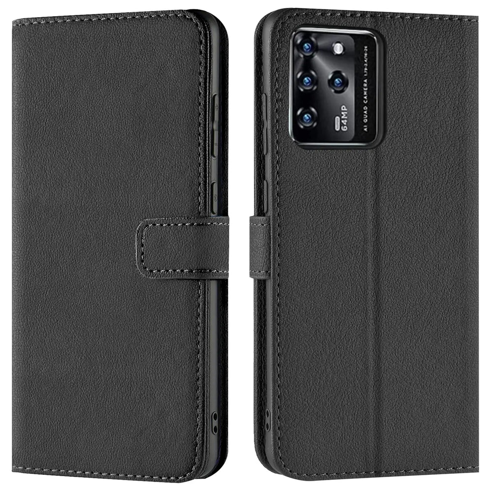 ZTE Blade V30 Klapphülle in Schwarz mit Kartenfächern und Schutz