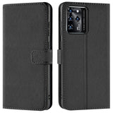 ZTE Blade V30 Klapphülle in Schwarz mit Kartenfächern und Schutz