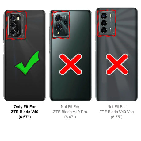 ZTE Blade V40 Klapphülle in Schwarz mit Kartenfächern und Schutz