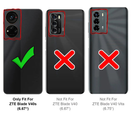 ZTE Blade V40s Klapphülle in Schwarz mit Kartenfächern und Schutz