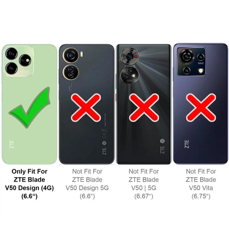 ZTE Blade V50 Design 4G Klapphülle in Schwarz mit Kartenfächern und Schutz