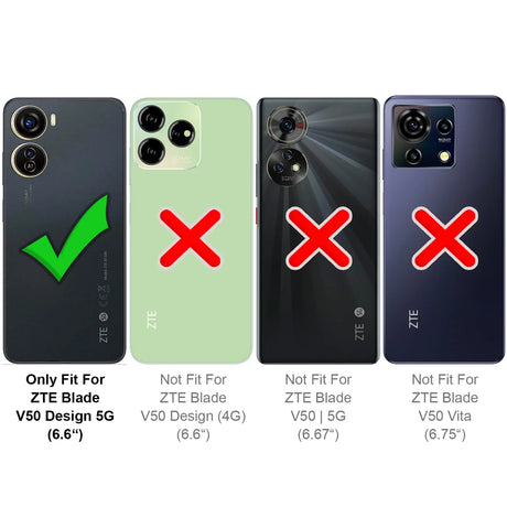 ZTE Blade V50 Design 5G Klapphülle in Schwarz mit Kartenfächern und Schutz