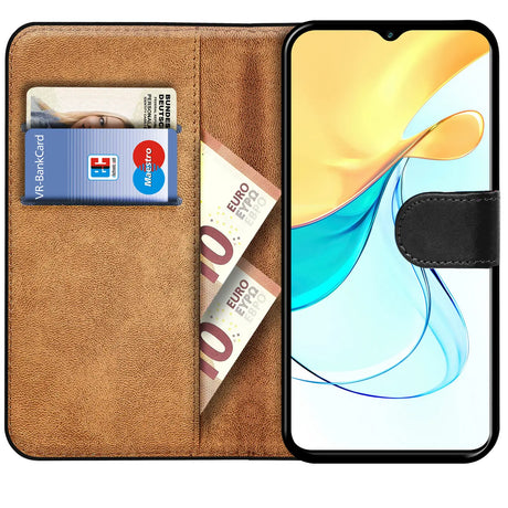 ZTE Blade V50s Klapphülle in Schwarz mit Kartenfächern und Schutz