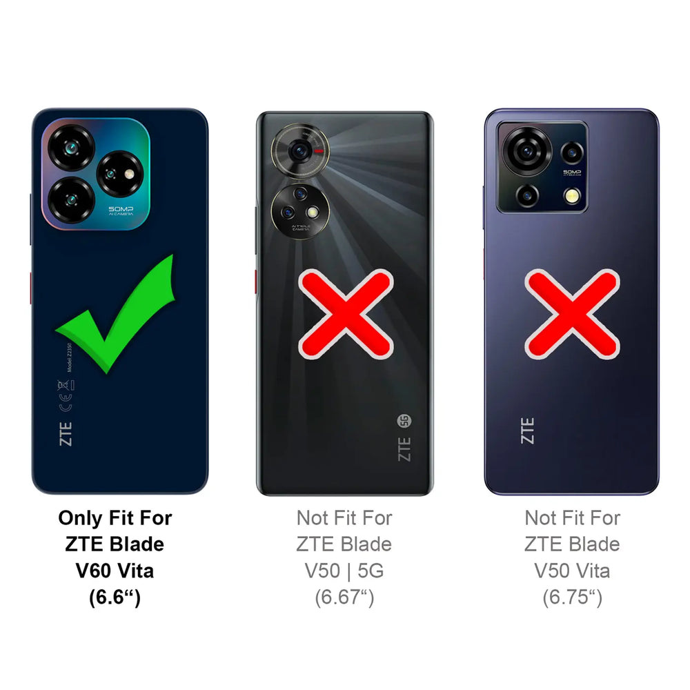 ZTE Blade V60 Vita Klapphülle in Schwarz mit Kartenfächern und Schutz