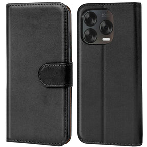 ZTE Blade V70 Vita Klapphülle in Schwarz mit Kartenfächern und Schutz