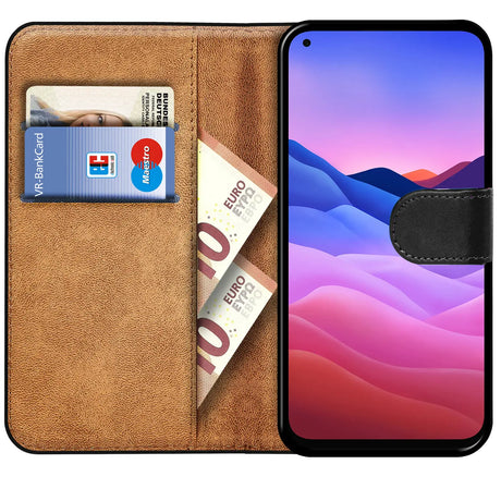 ZTE Blade V 2020 Klapphülle in Schwarz mit Kartenfächern und Schutz