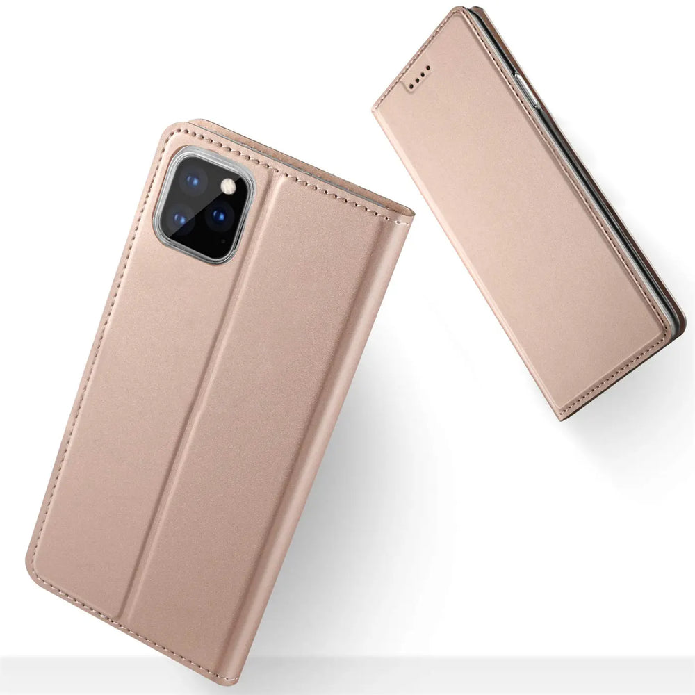 iPhone 11 Pro Hülle, rosé-gold, Kunstleder, Klapphülle, von vorn/oben
