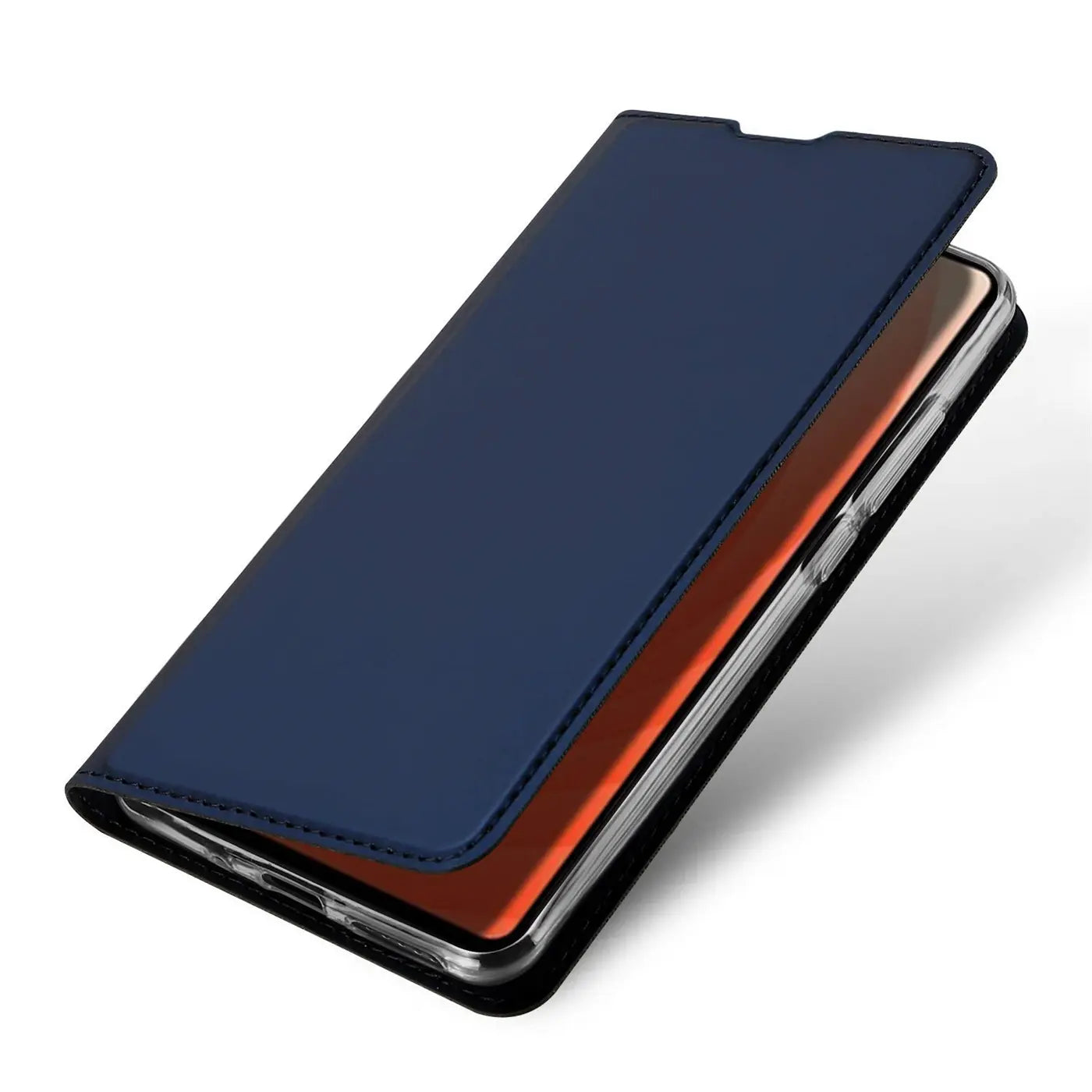 Dunkelblaue Kunstleder-Flip-Hülle für Huawei Mate 20, von schräg oben