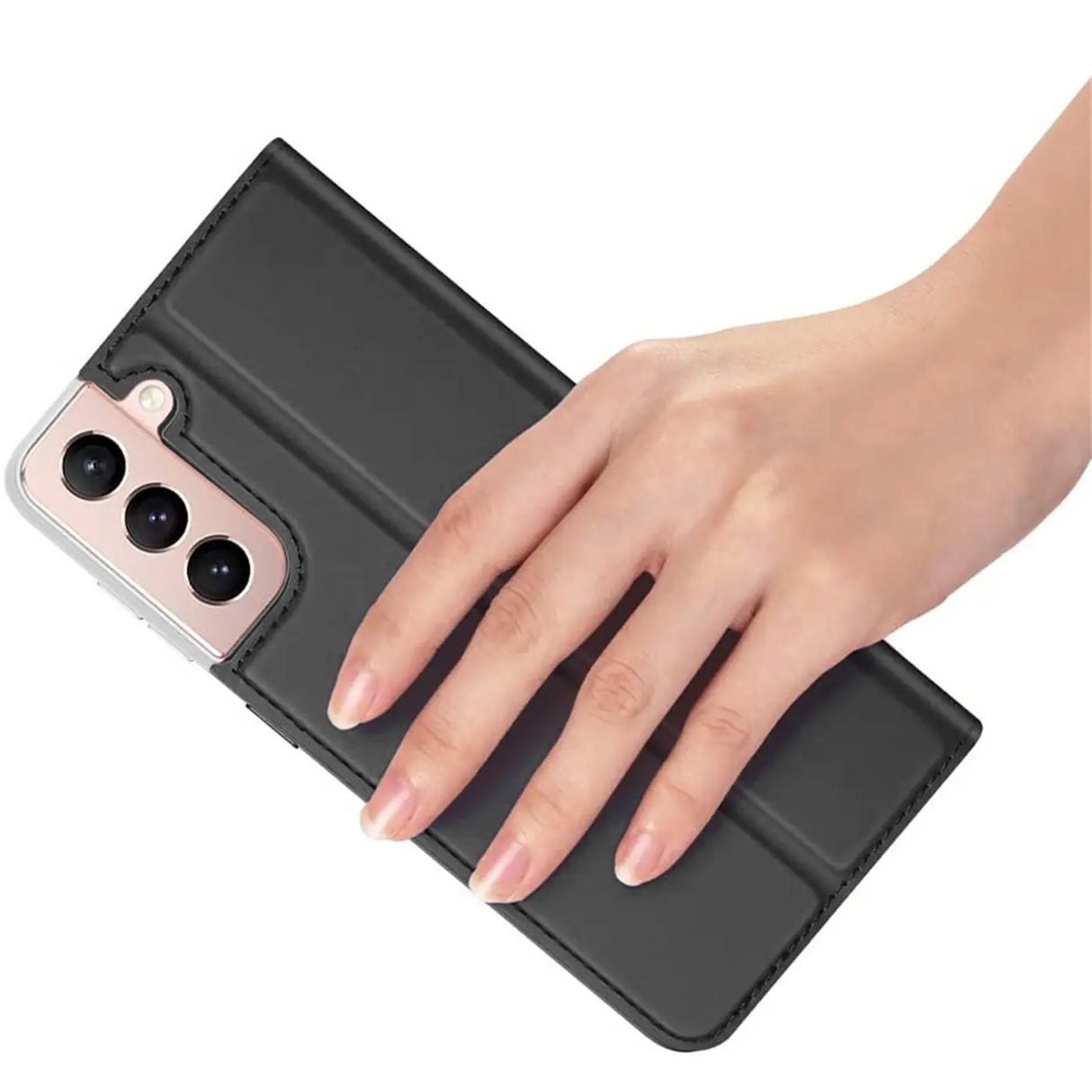 Magnetische Klapphülle für Samsung Galaxy S21 FE, schneller Zugriff