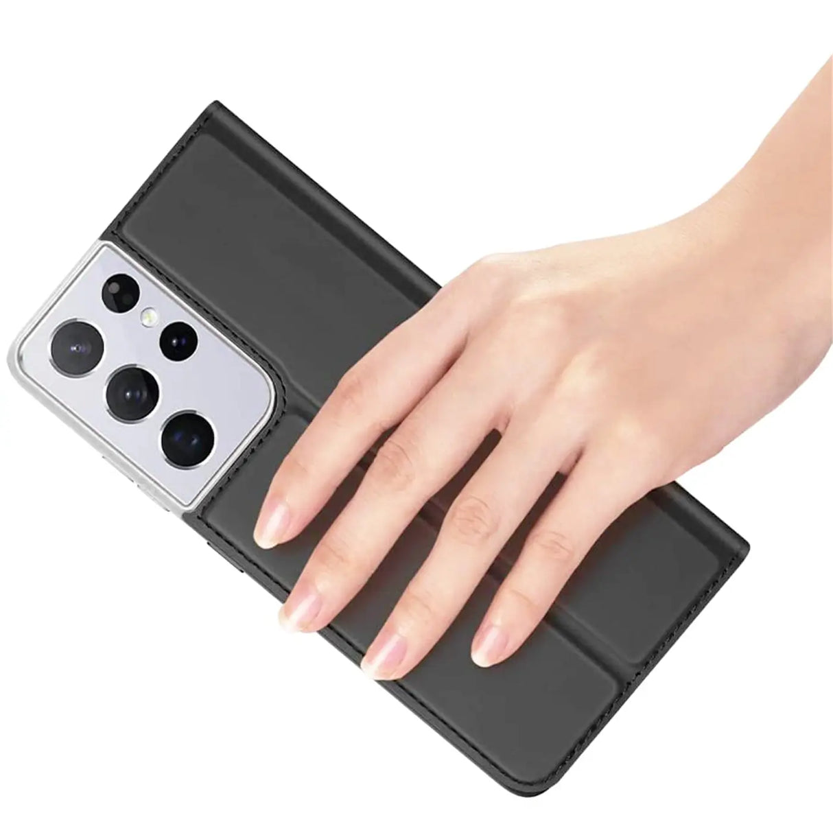 Magnetische Klapphülle für Samsung Galaxy S21 Ultra, schneller Zugriff