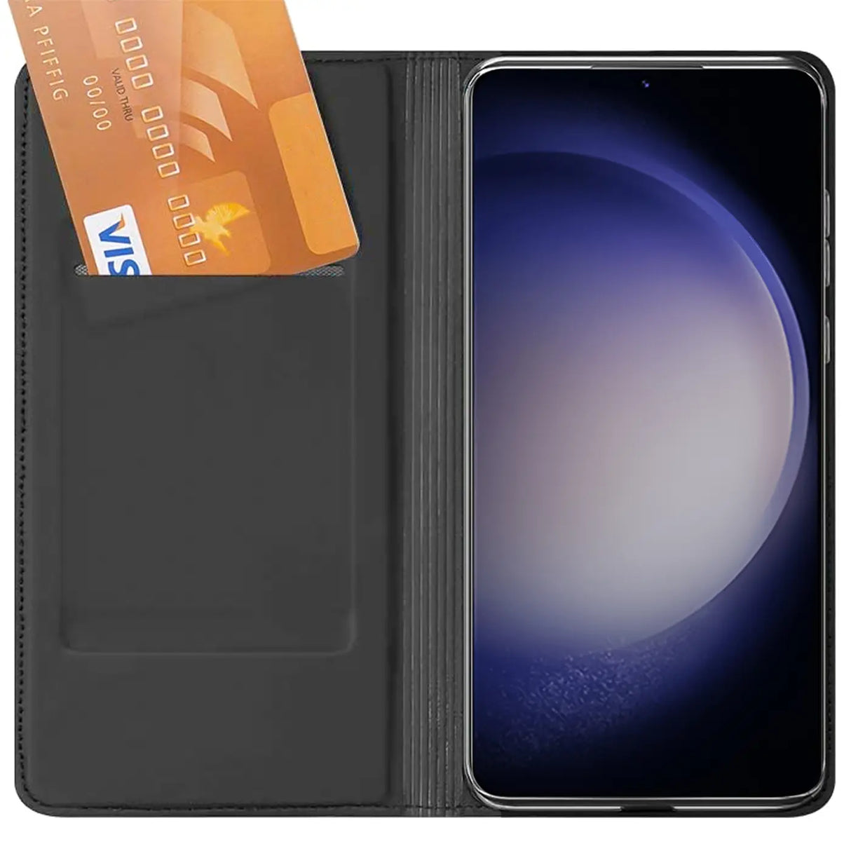 Magnetische Klapphülle für Samsung Galaxy S23 FE, schneller Zugriff