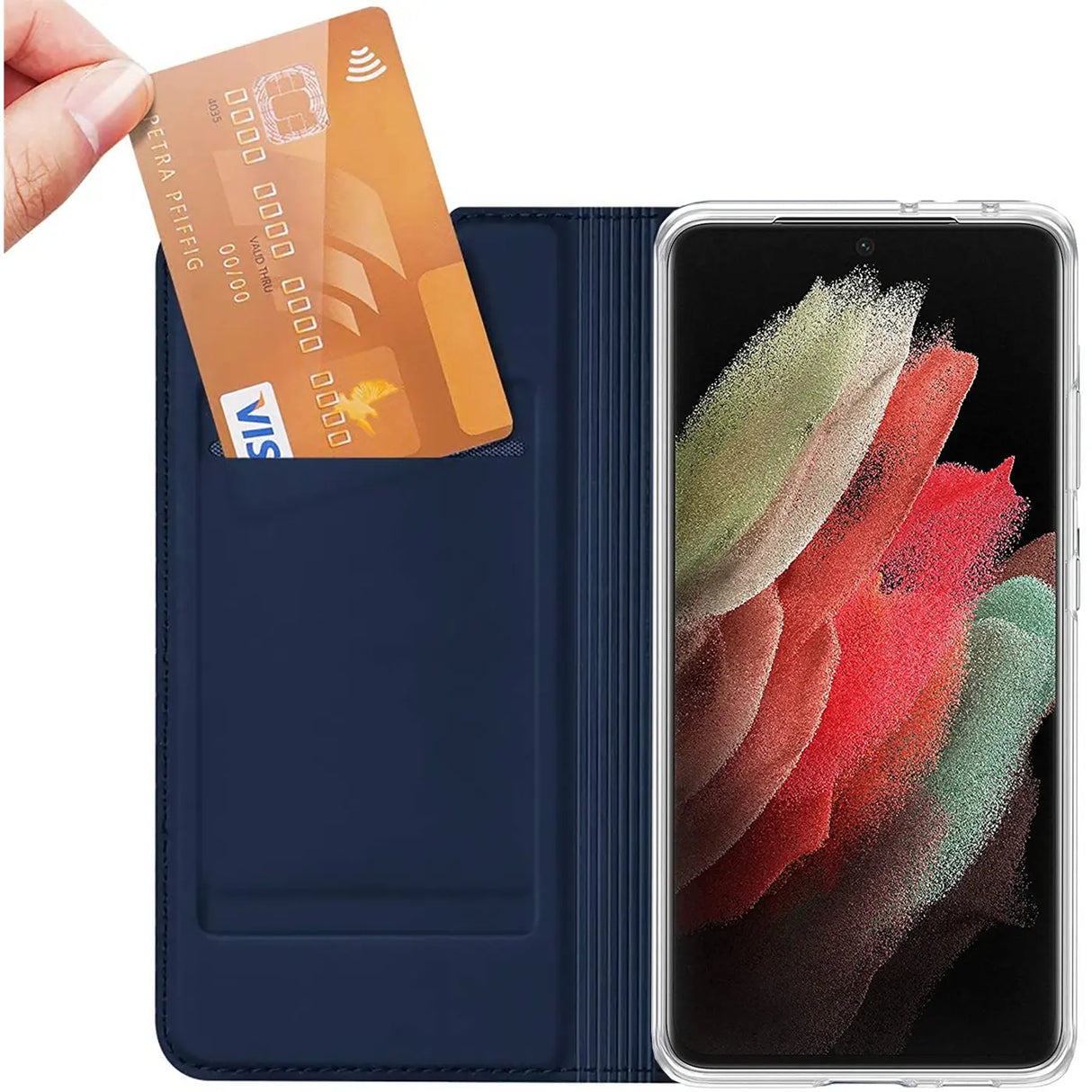 Magnetische Klapphülle für Samsung Galaxy S23 Ultra, schneller Zugriff