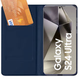 Magnetische Klapphülle für Samsung Galaxy S24 Ultra, schneller Zugriff