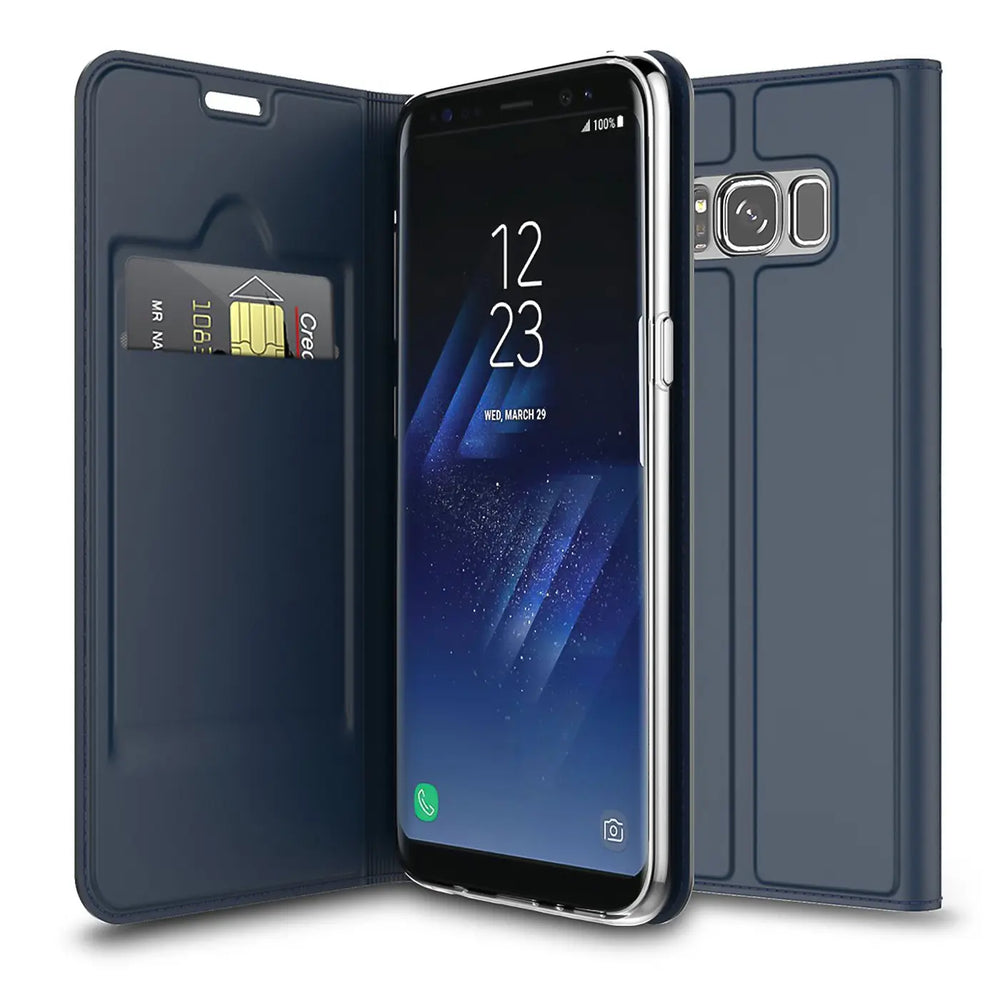 Magnetische Klapphülle für Samsung Galaxy S8 Plus, schneller Zugriff