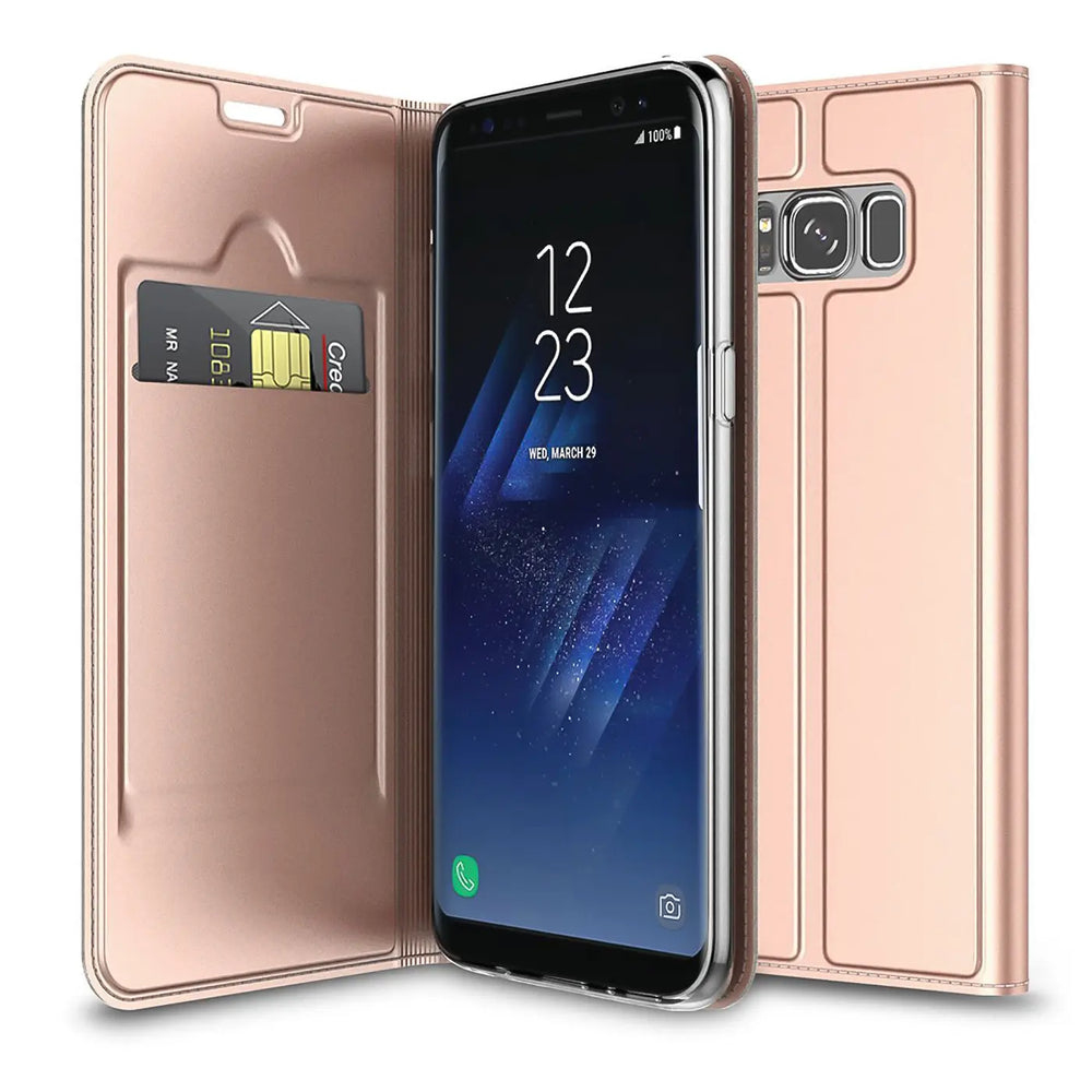 Magnetische Klapphülle für Samsung Galaxy S8 Plus, schneller Zugriff