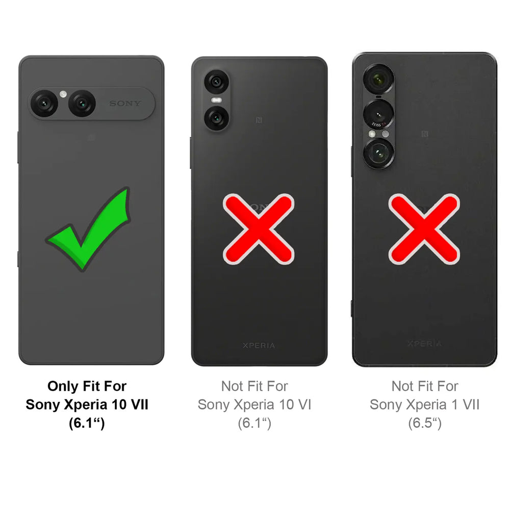 Drei Sony Xperia Rückseiten: eine mit Haken, zwei mit Kreuzen.