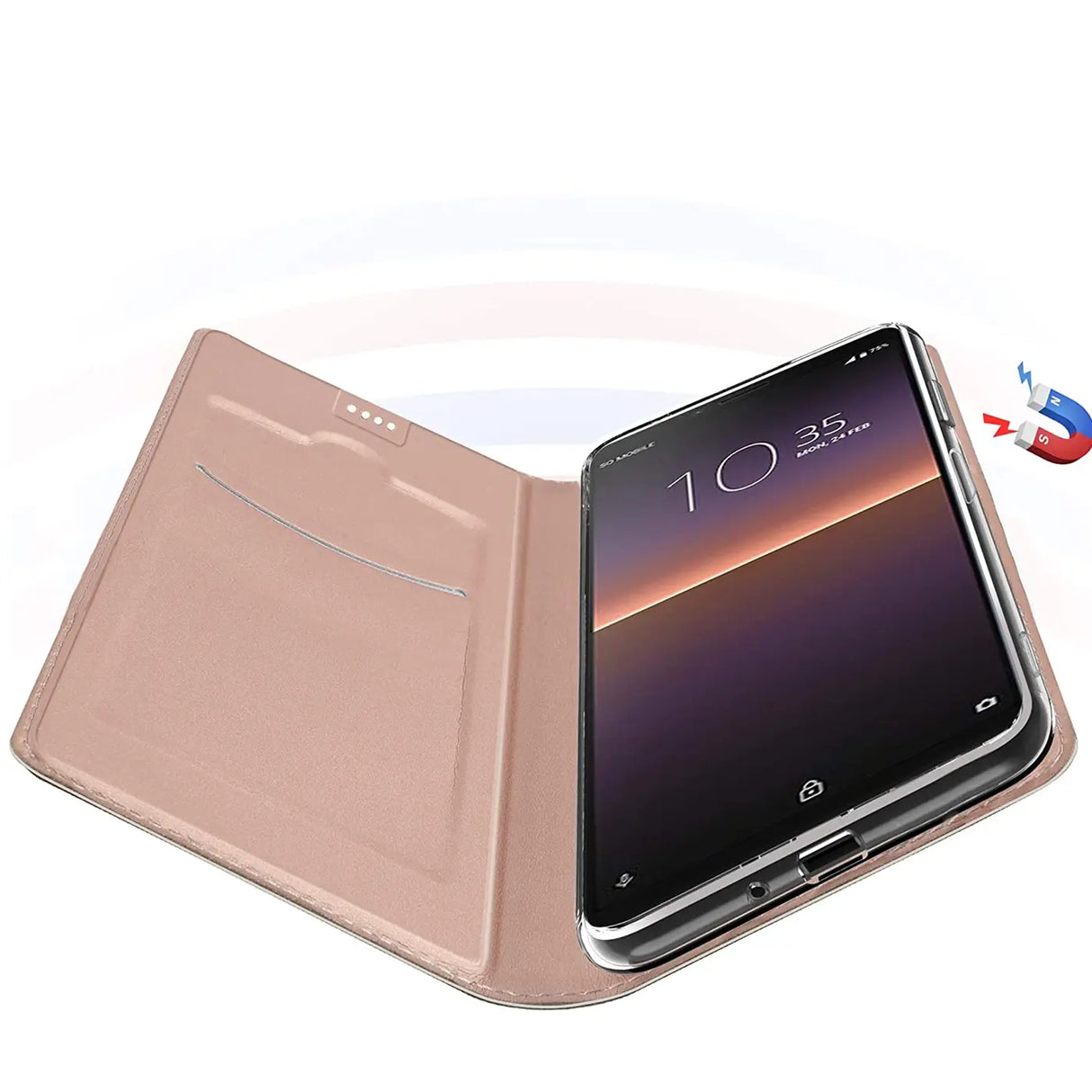 Magnetische Klapphülle für Sony Xperia 1 IV, schneller Zugriff