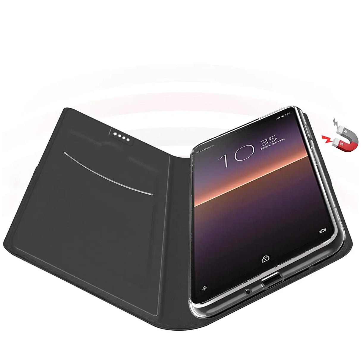 Magnetische Klapphülle für Sony Xperia 1 IV, schneller Zugriff