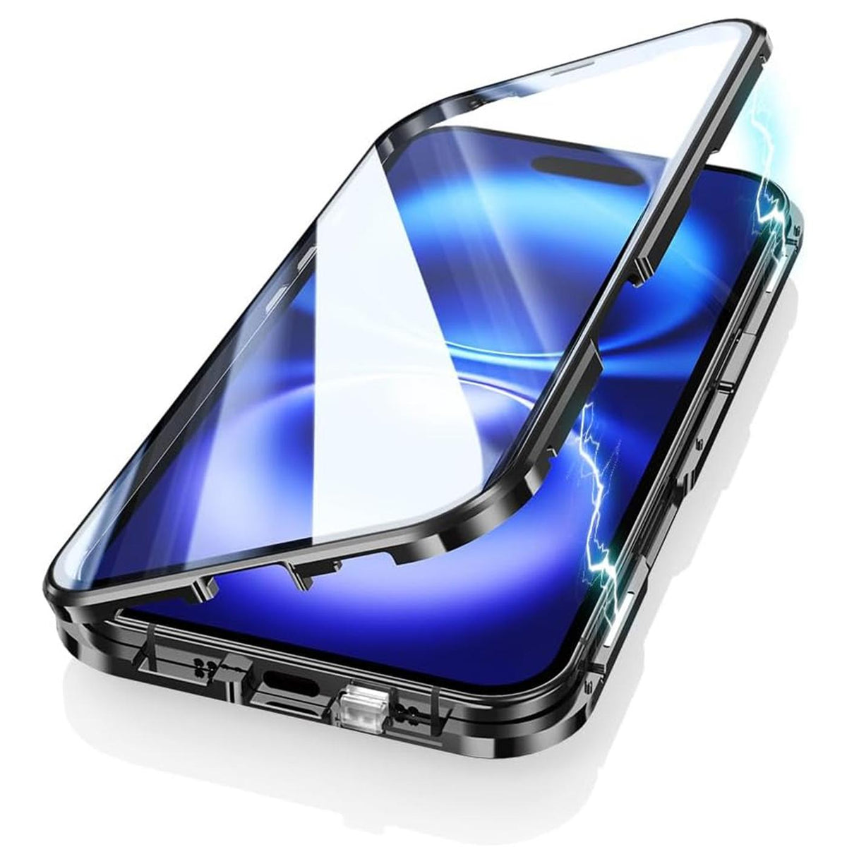 iPhone 16 Plus - 360° Magnet Hülle mit Glas