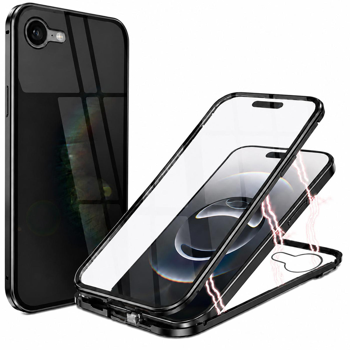 iPhone 16e - 360° Magnet Hülle mit Glas