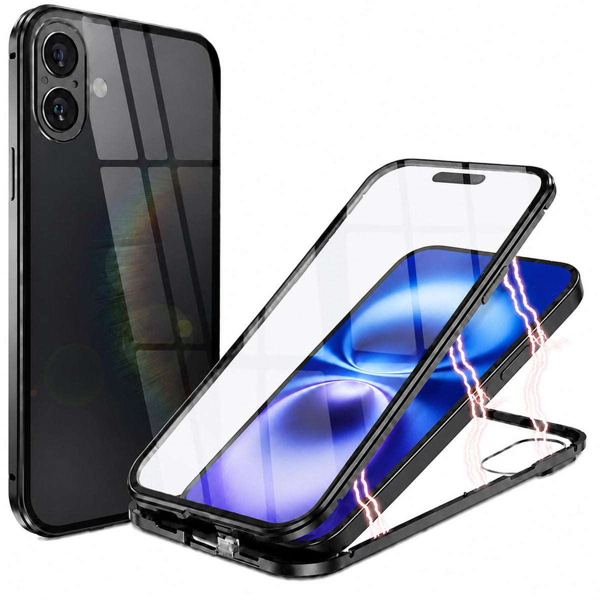 iPhone 17 - 360° Magnet Hülle mit Glas