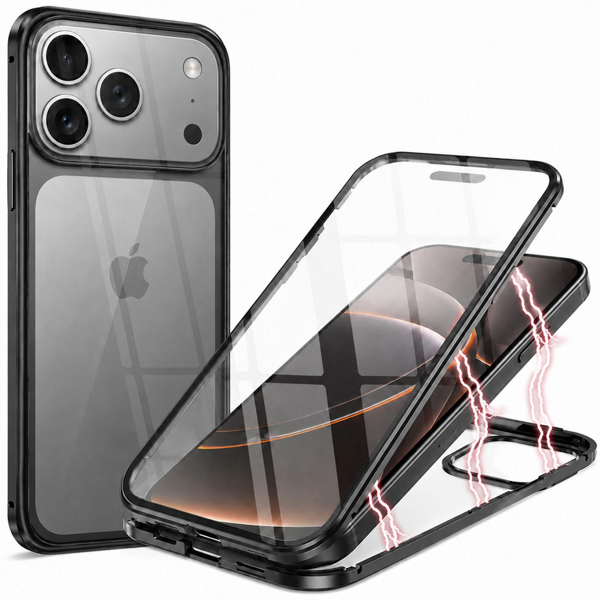 iPhone 18 Pro - 360° Magnet Hülle mit Glas