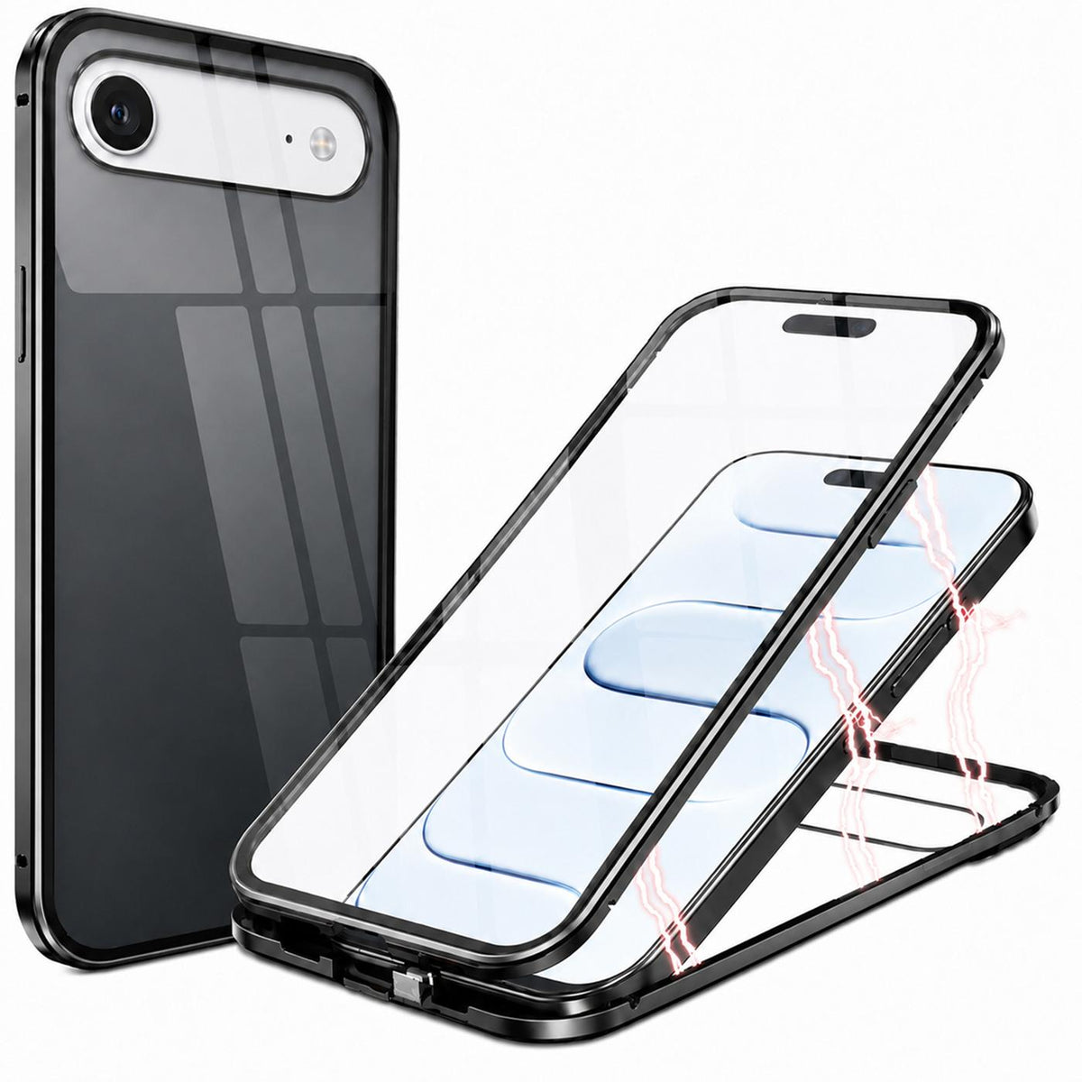 iPhone Air - 360° Magnet Hülle mit Glas