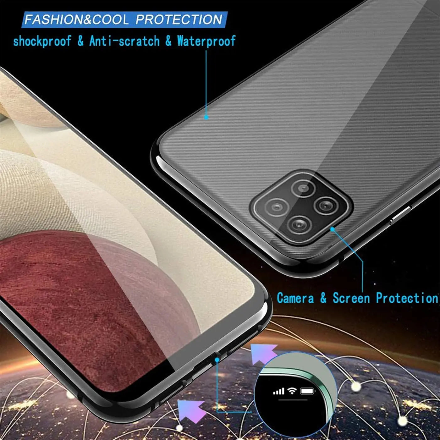 Samsung Galaxy A22 5G Hülle, transparent, Rückseite, Nahaufnahme