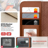 Magnetische 2-in-1 Klapphülle für iPhone 13 in Braun mit herausnehmbarer Hülle und Kartenfächern