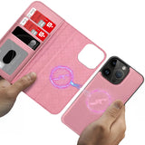 Magnetische 2-in-1 Klapphülle für iPhone 14 Pro Max in Rosegold mit herausnehmbarer Hülle und Kartenfächern