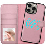 Magnetische 2-in-1 Klapphülle für iPhone 16 Pro Max in Rosegold mit herausnehmbarer Hülle und Kartenfächern