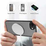 Magnetische 2-in-1 Klapphülle für iPhone 16e in Grau mit herausnehmbarer Hülle und Kartenfächern