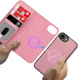 Magnetische 2-in-1 Klapphülle für iPhone 16e in Rosegold mit herausnehmbarer Hülle und Kartenfächern
