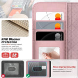 Magnetische 2-in-1 Klapphülle für iPhone 16e in Rosegold mit herausnehmbarer Hülle und Kartenfächern