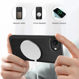 Magnetische 2-in-1 Klapphülle für iPhone 16e in Schwarz mit herausnehmbarer Hülle und Kartenfächern