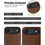 Magnetische 2-in-1 Klapphülle für iPhone 17 Air in Braun mit herausnehmbarer Hülle und Kartenfächern