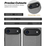 Magnetische 2-in-1 Klapphülle für iPhone 17 Air in Grau mit herausnehmbarer Hülle und Kartenfächern