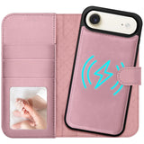 Magnetische 2-in-1 Klapphülle für iPhone 17 Air in Rosegold mit herausnehmbarer Hülle und Kartenfächern