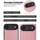 Magnetische 2-in-1 Klapphülle für iPhone 17 Air in Rosegold mit herausnehmbarer Hülle und Kartenfächern