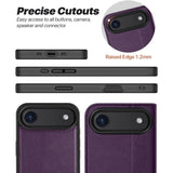 Magnetische 2-in-1 Klapphülle für iPhone 17 Air in Violett mit herausnehmbarer Hülle und Kartenfächern