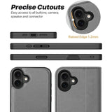 Magnetische 2-in-1 Klapphülle für iPhone 17 in Grau mit herausnehmbarer Hülle und Kartenfächern