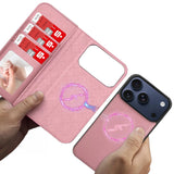 Magnetische 2-in-1 Klapphülle für iPhone 17 Pro Max in Rosegold mit herausnehmbarer Hülle und Kartenfächern