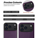 Magnetische 2-in-1 Klapphülle für iPhone 17 Pro Max in Violett mit herausnehmbarer Hülle und Kartenfächern