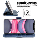 iPhone 11 Klapphülle im Lederlook mit RFID Block in Blau