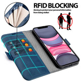 iPhone 11 Klapphülle im Lederlook mit RFID Block in Blau