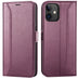 iPhone 11 Klapphülle im Lederlook mit RFID Block in Lila
