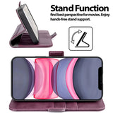 iPhone 11 Klapphülle im Lederlook mit RFID Block in Lila