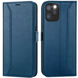 iPhone 11 Pro Max Klapphülle im Lederlook mit RFID Block in Blau