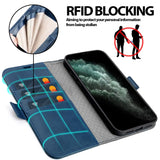 iPhone 11 Pro Max Klapphülle im Lederlook mit RFID Block in Blau
