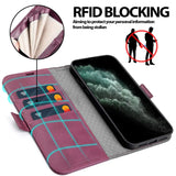 iPhone 11 Pro Max Klapphülle im Lederlook mit RFID Block in Lila